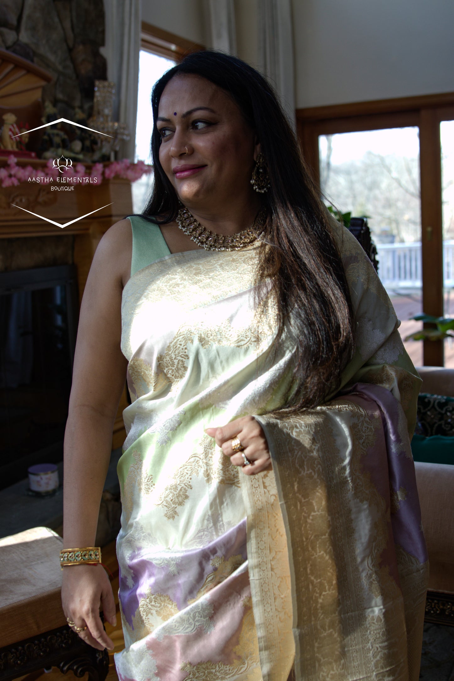 Pastel Multicolor Rangkat Banarasi Sari