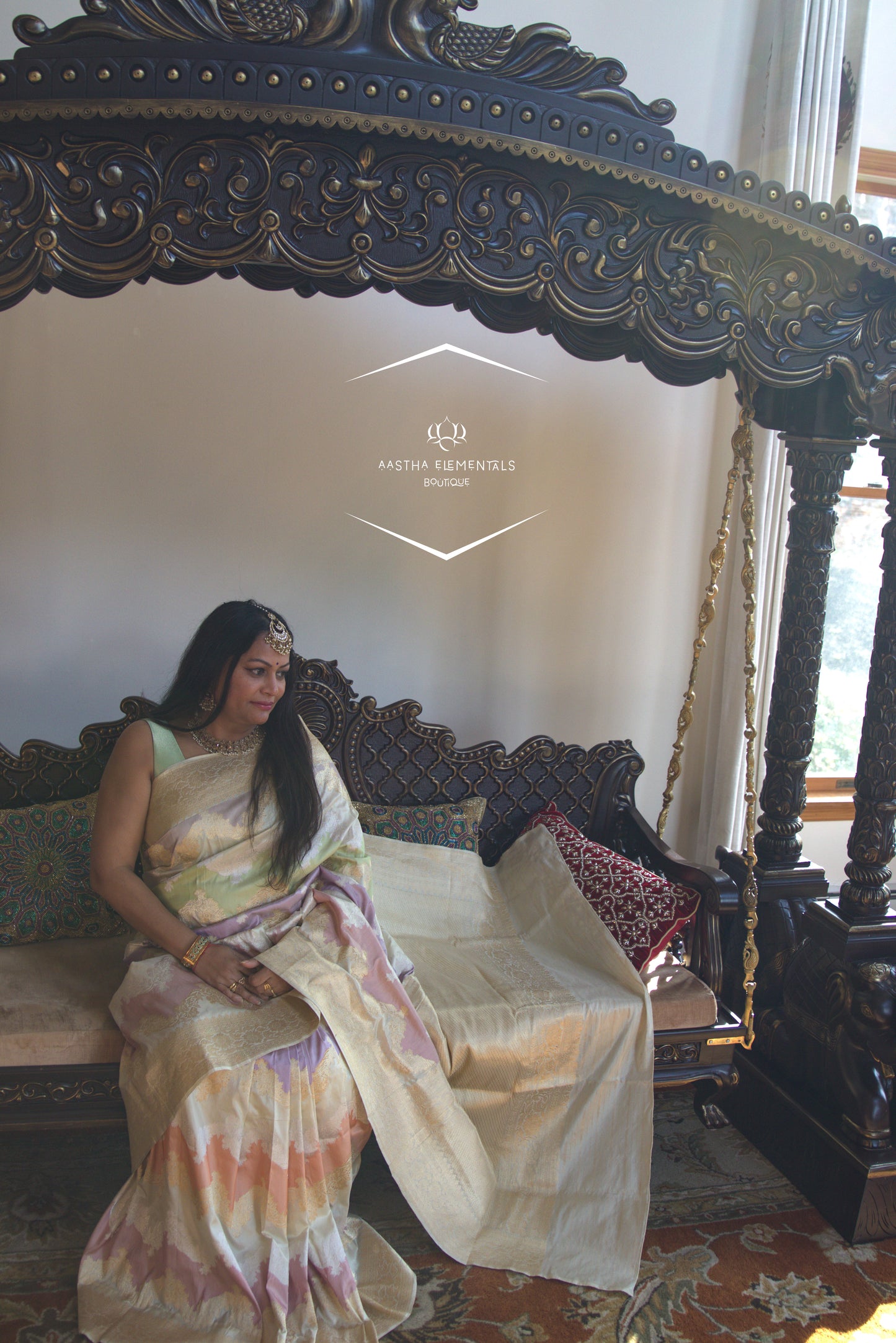 Pastel Multicolor Rangkat Banarasi Sari