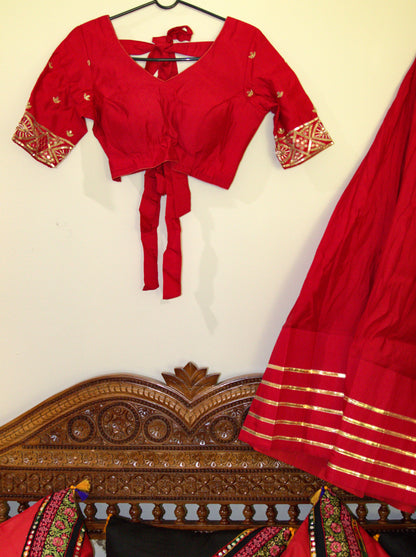 Red Lehenga Choli with Handwork