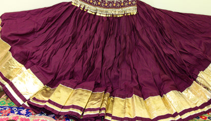 Wine Purple and Yellow Lehenga Choli